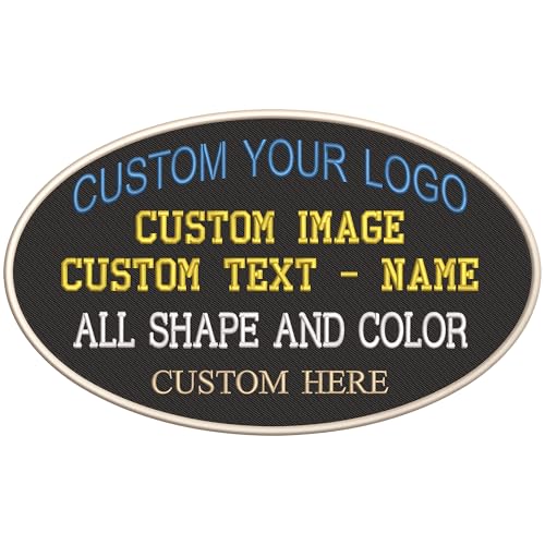 Custom Embroidered Logo Patches - 2 Pack, Iron On or Hook & Loop